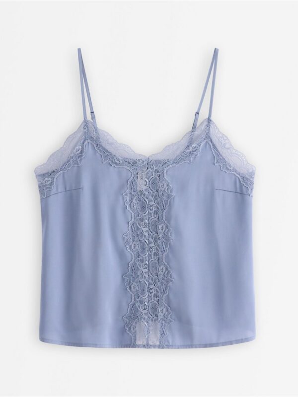 Camisole in satin  with lace details - 8622885-4595