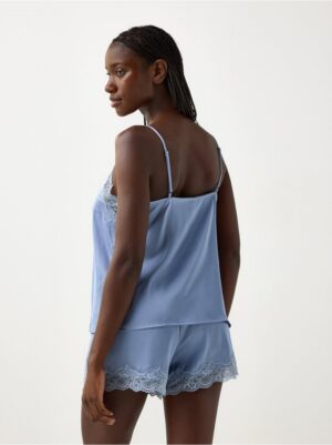 Camisole in satin  with lace details - 8622885-4595