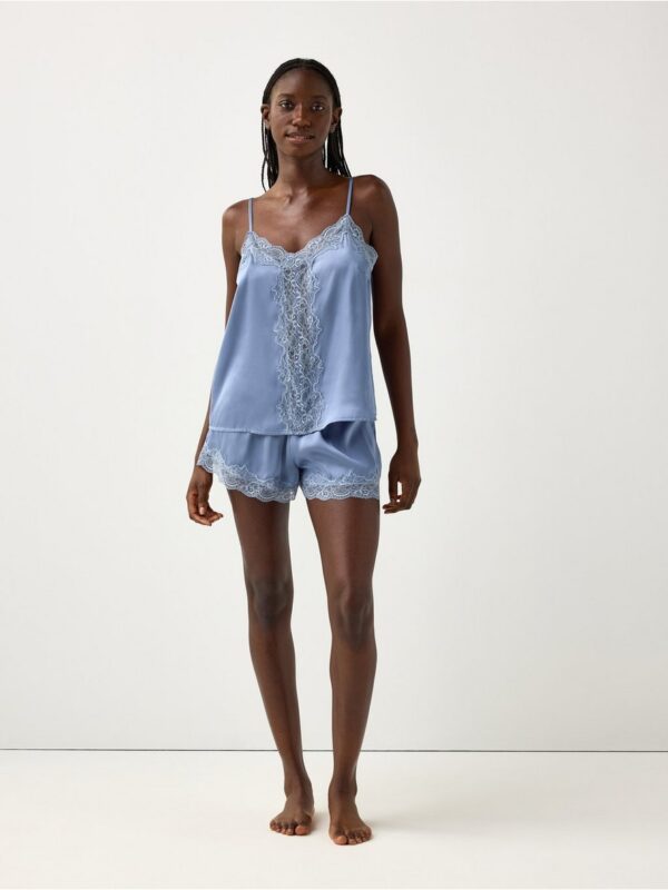 Pyjama shorts in satin - 8622886-4595
