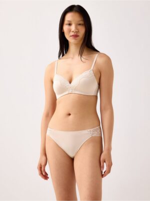 Flora wirefree bra with lace details - 8698410-7418