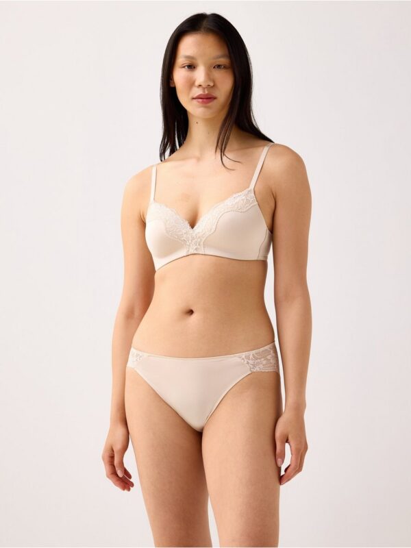Flora wirefree bra with lace details - 8698410-7418