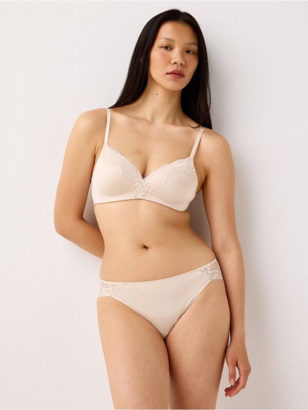 Flora wirefree bra with lace details - 8698410-7418