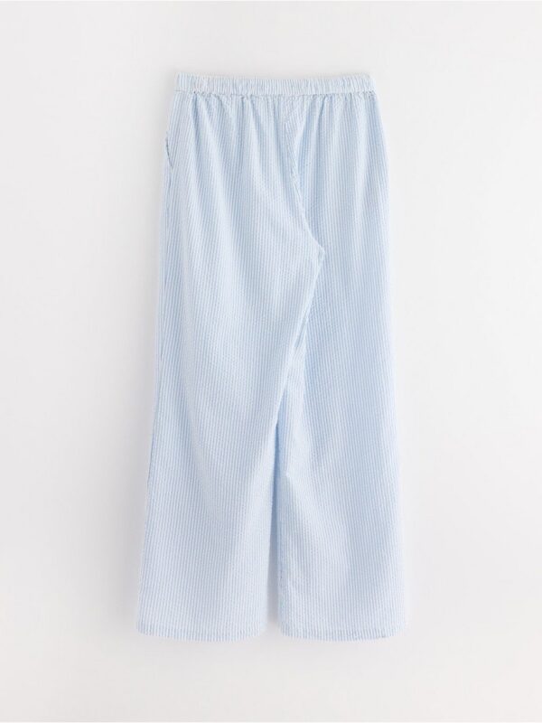 Pyjama trousers in seersucker  with longer leg - 3003676-7859