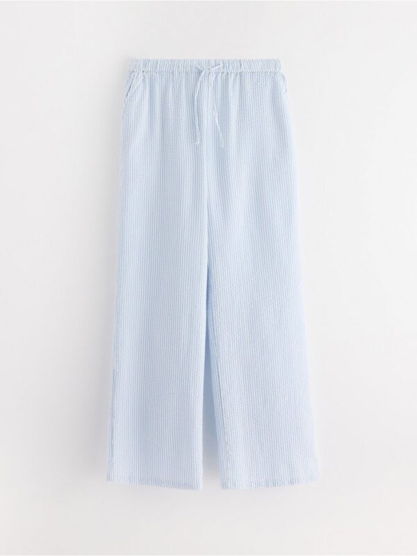 Pyjama trousers in seersucker  with longer leg - 3003676-7859