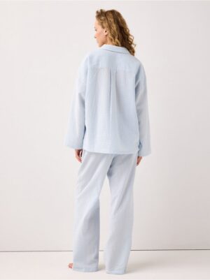Pyjama trousers in seersucker  with longer leg - 3003676-7859