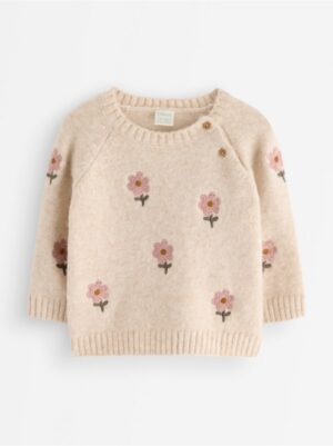 Knitted jumper with embroidery - 3007592-1827