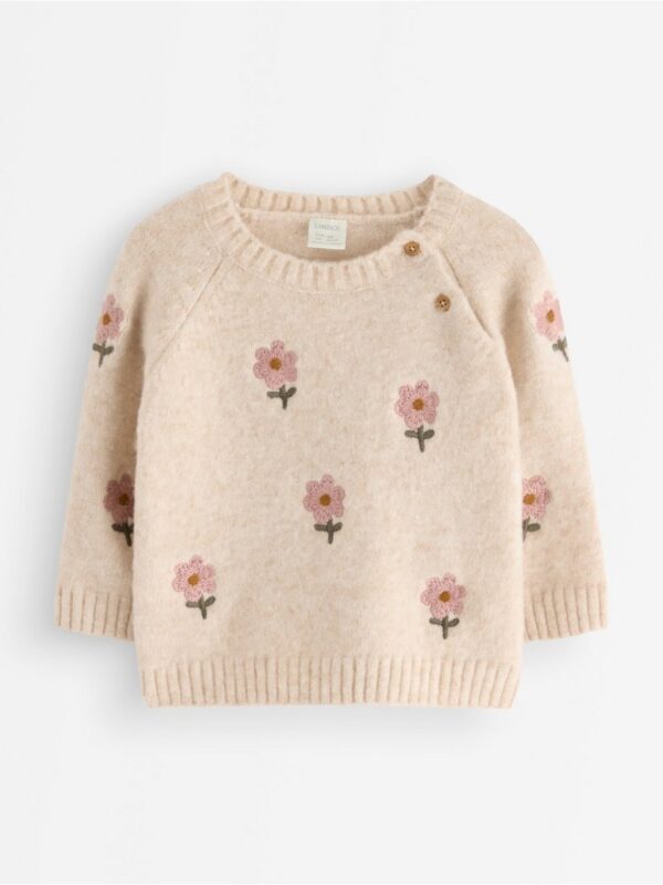 Knitted jumper with embroidery - 3007592-1827