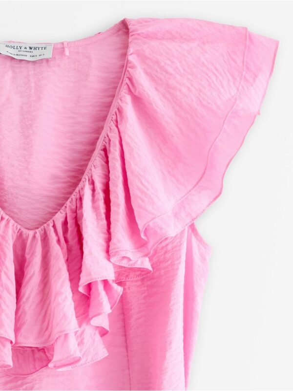 Sleeveless blouse with flounces - 3008288-8628