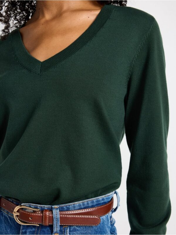 Fine-knit v-neck jumper - 3009339-8661