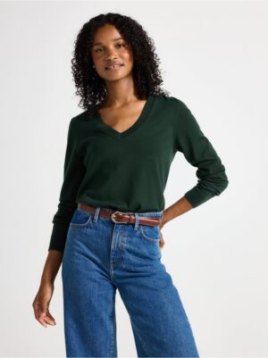 Fine-knit v-neck jumper - 3009339-8661