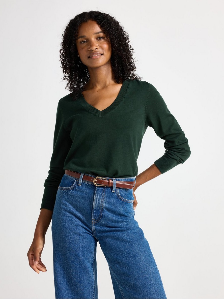 Dzemper – Fine-knit v-neck jumper