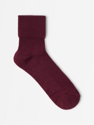 Ribbed merino wool socks - 8436103-1246
