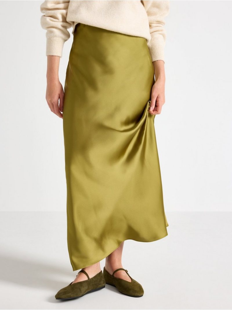 Maxi skirt in satin - 3000038-2118