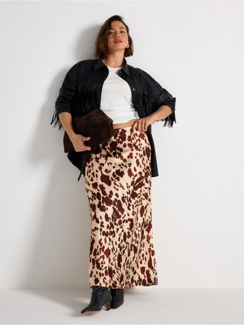 Suknja - Maxi skirt in satin - 3000038-9602