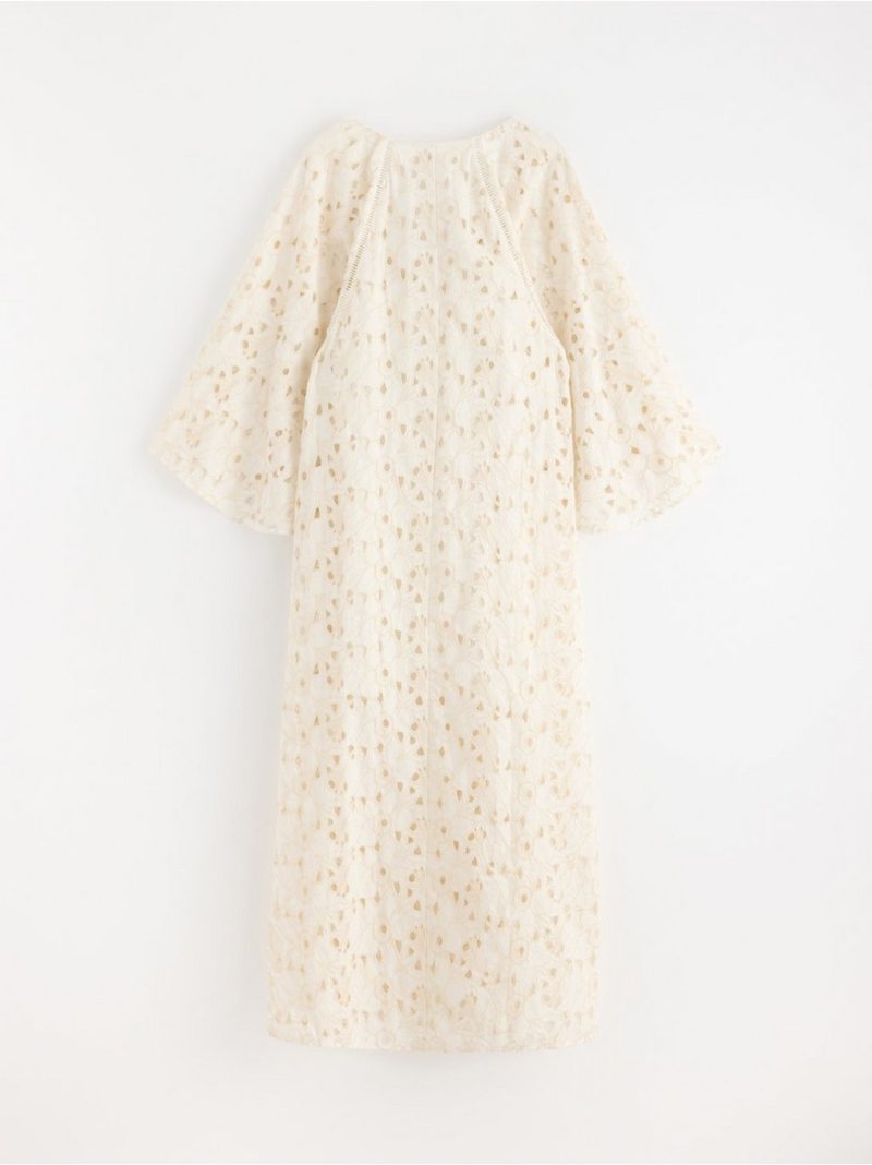 Maxi dress with broderie anglaise - 3003575-7862