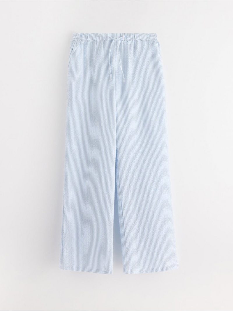 Pyjama trousers in seersucker with longer leg - 3003676-7859