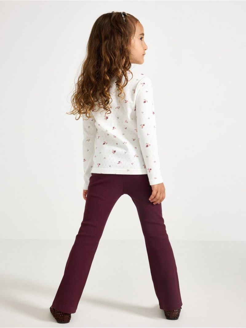 Ribbed flared leggings - 3004044-7268