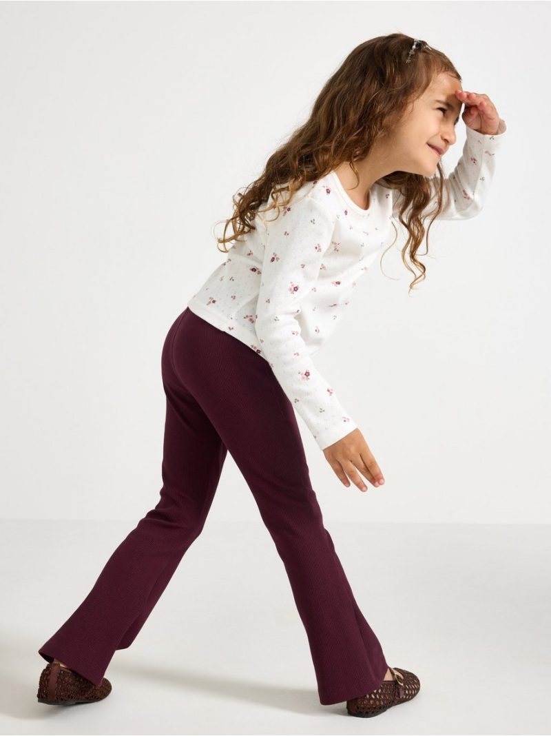 Ribbed flared leggings - 3004044-7268
