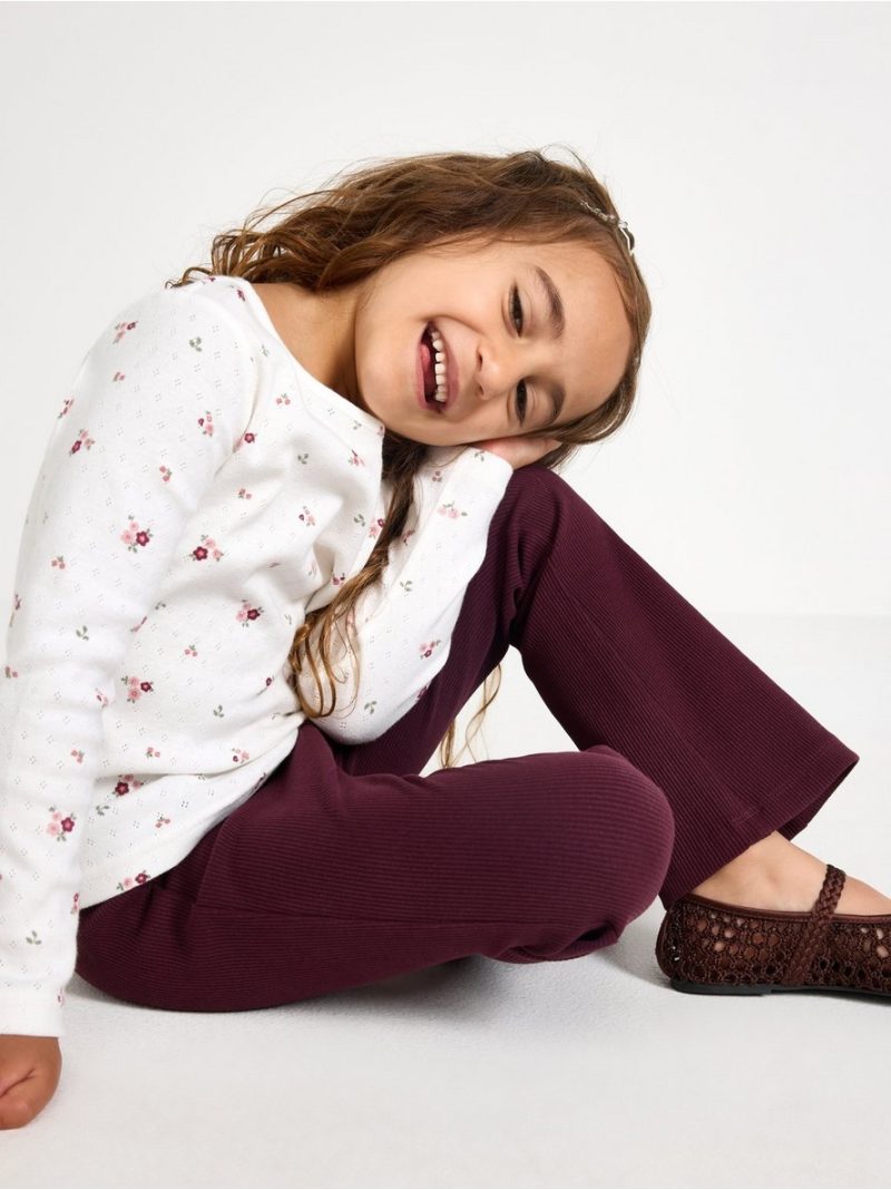 Ribbed flared leggings - 3004044-7268