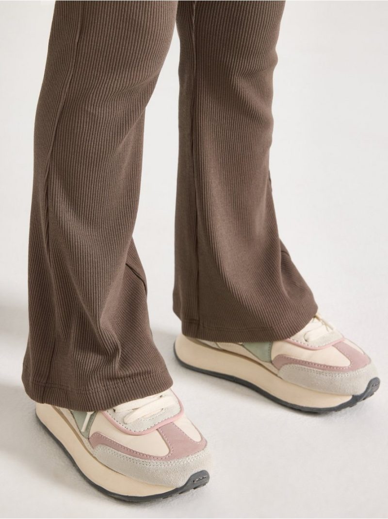 Ribbed flared leggings - 3004044-8176