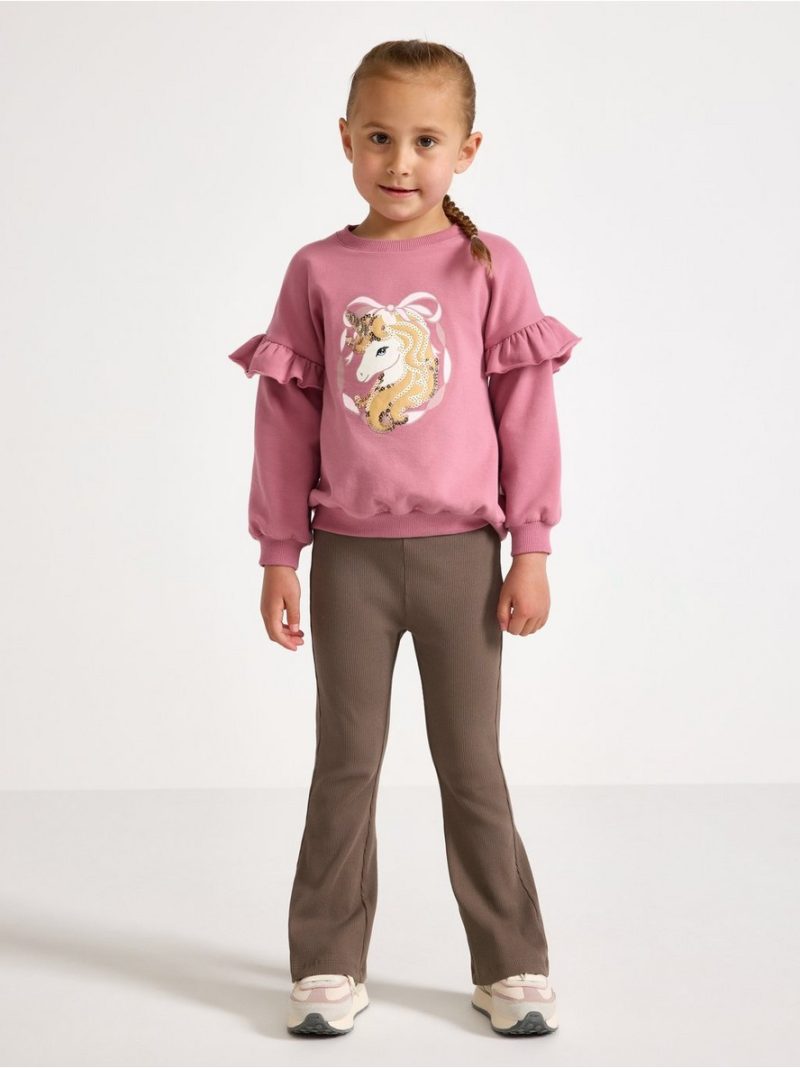 Ribbed flared leggings - 3004044-8176