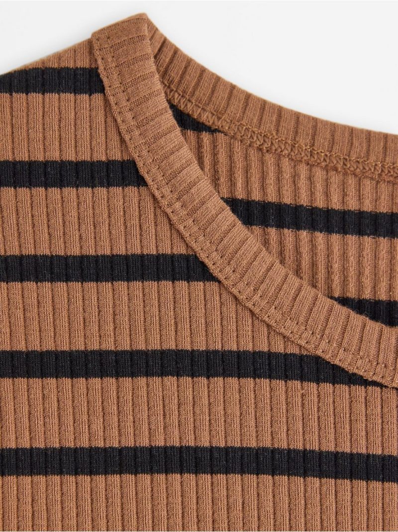 Majica - Ribbed short-sleeved top - 3004388-7702