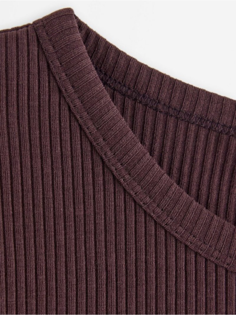 Ribbed short-sleeved top - 3004388-8704