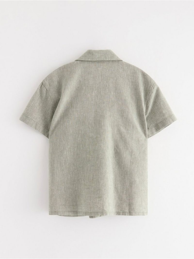 Short-sleeved shirt in linen blend - 3004567-2336