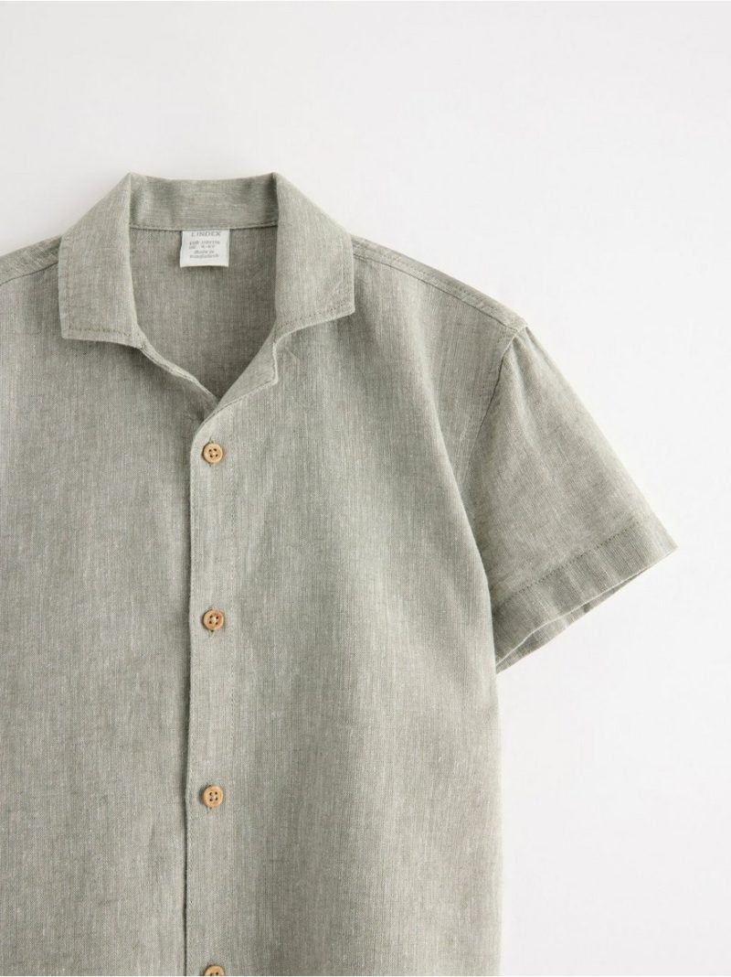 Short-sleeved shirt in linen blend - 3004567-2336