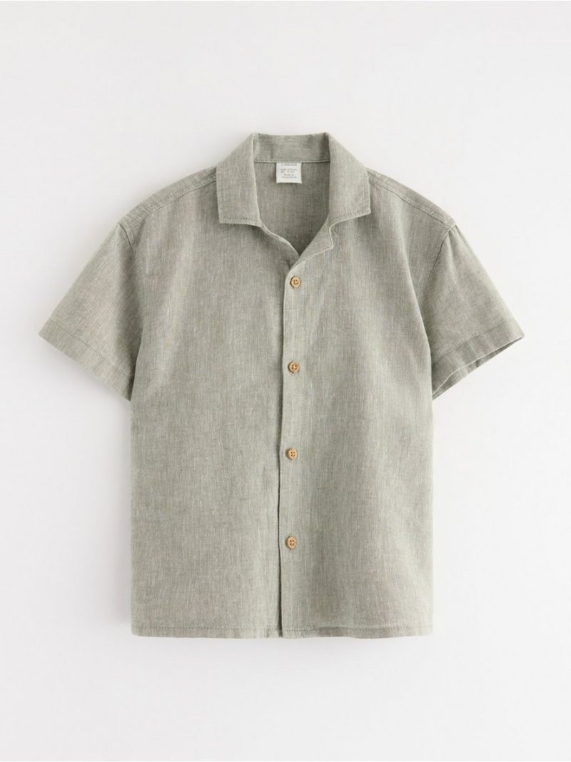 Short-sleeved shirt in linen blend - 3004567-2336