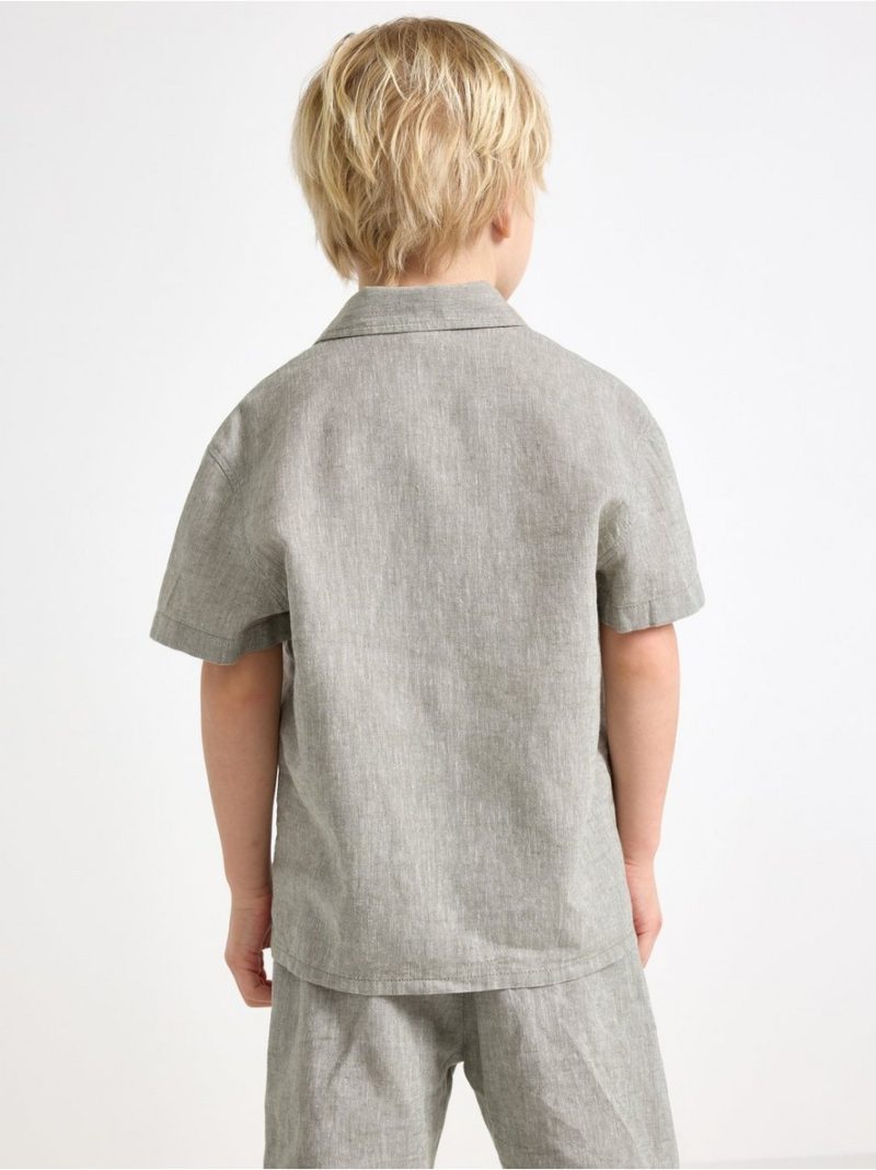 Short-sleeved shirt in linen blend - 3004567-2336