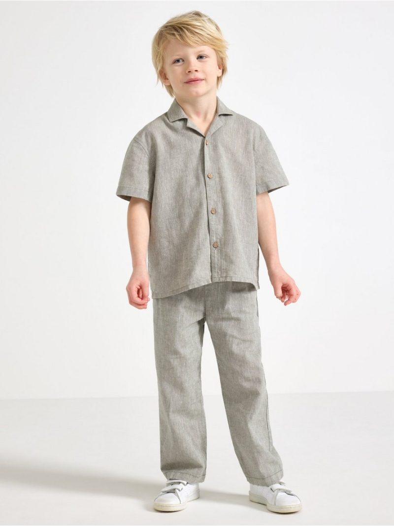 Short-sleeved shirt in linen blend - 3004567-2336