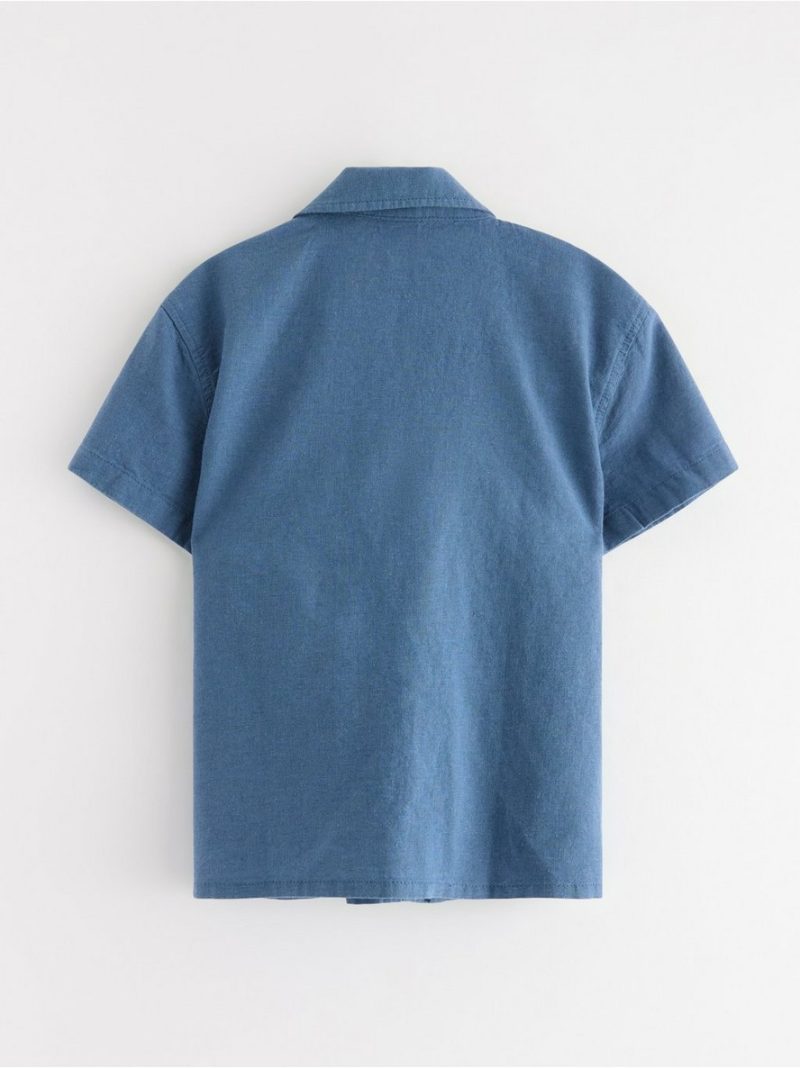 Short-sleeved shirt in linen blend - 3004567-9392