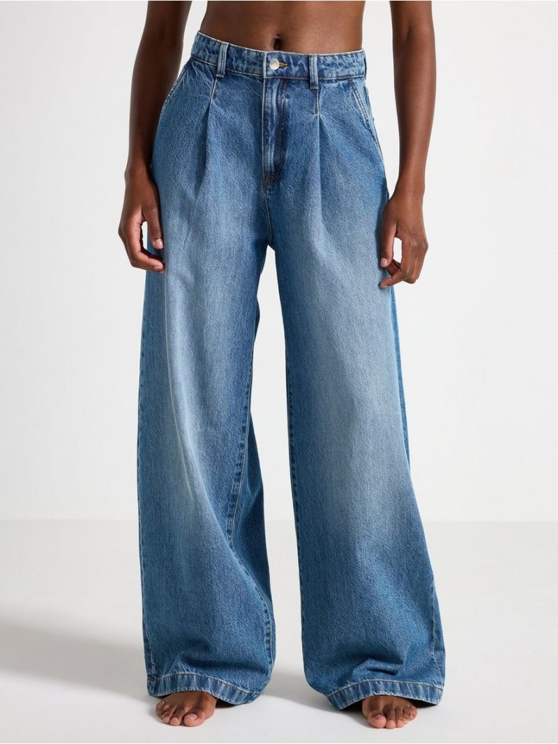WIDE  jeans with pleats - 3004682-791