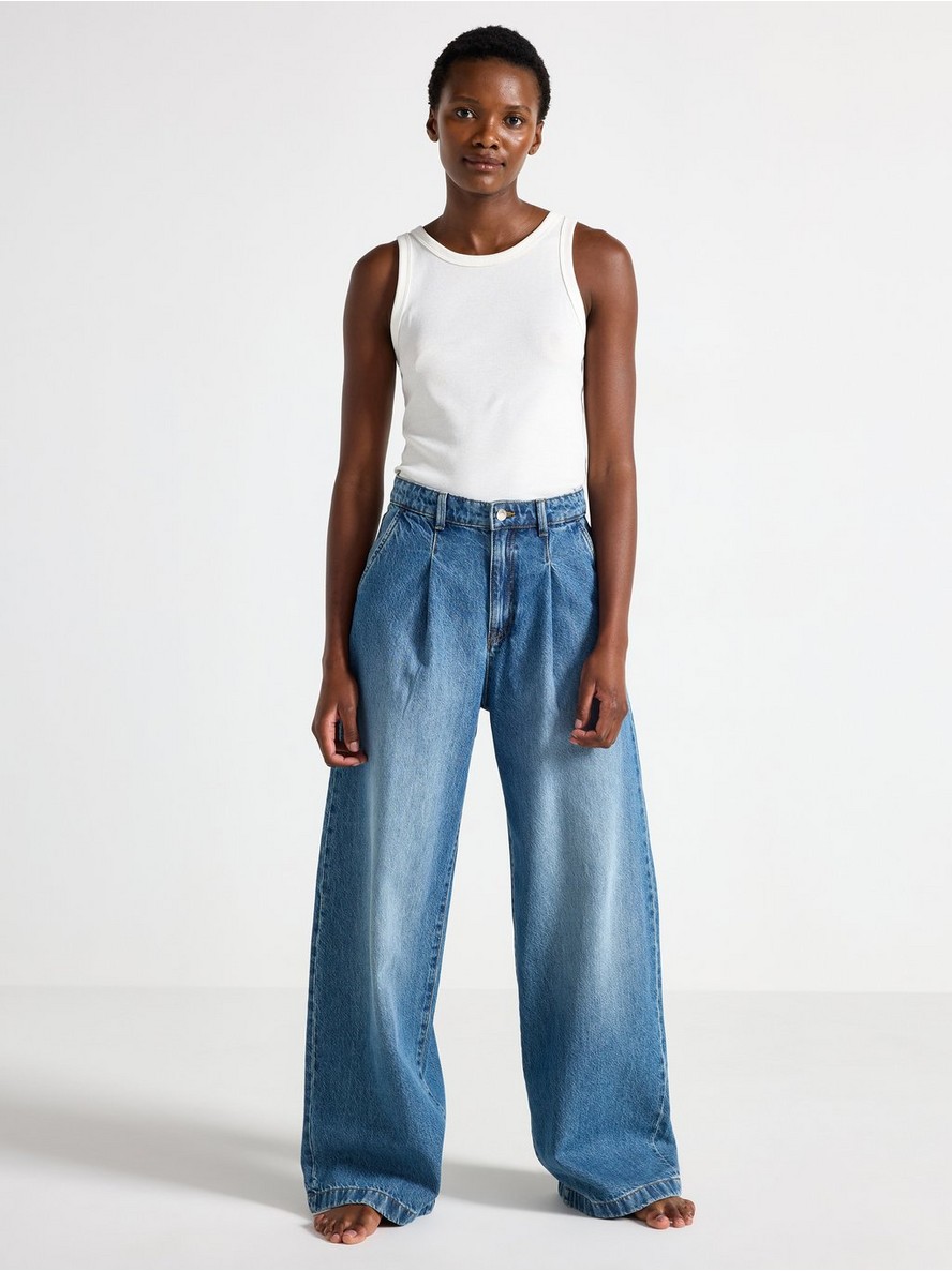 WIDE  jeans with pleats - 3004682-791