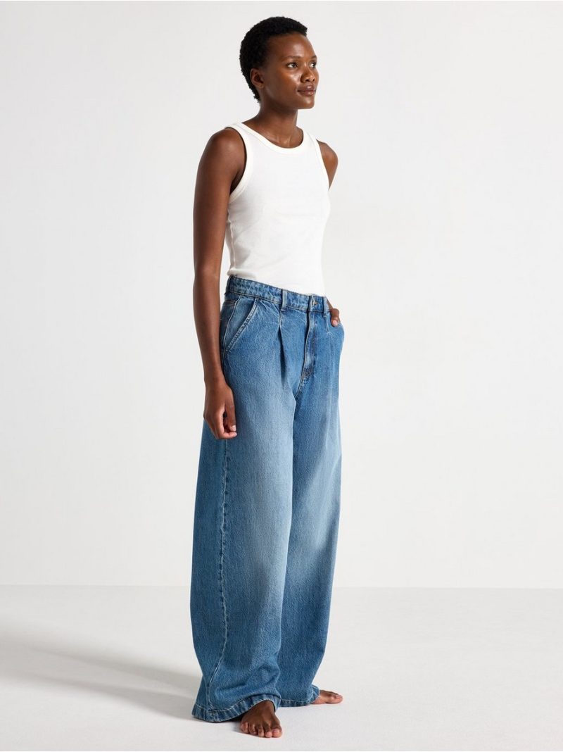 WIDE  jeans with pleats - 3004682-791