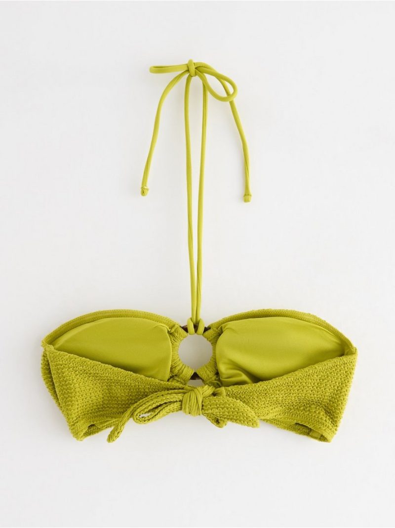 Crinkled bandeau bikini top - 3004698-8477