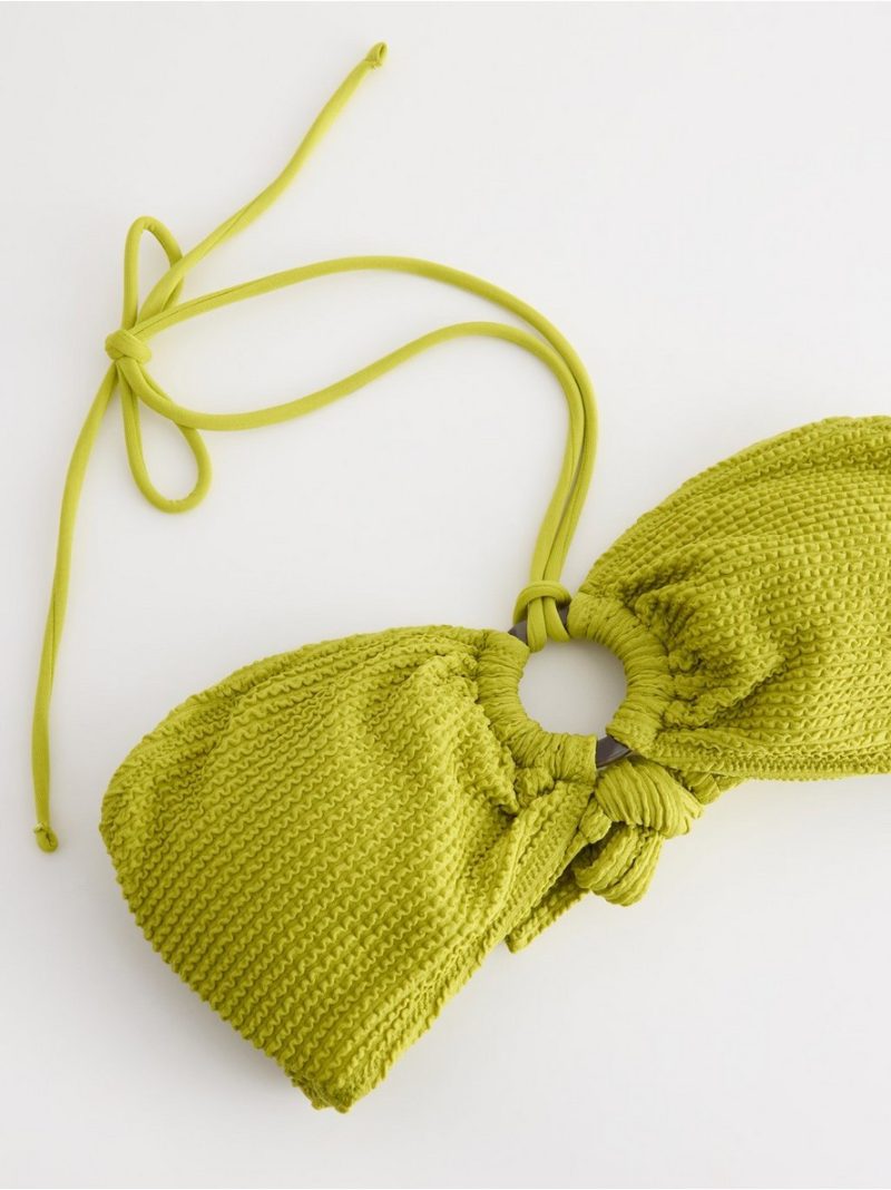 Crinkled bandeau bikini top - 3004698-8477