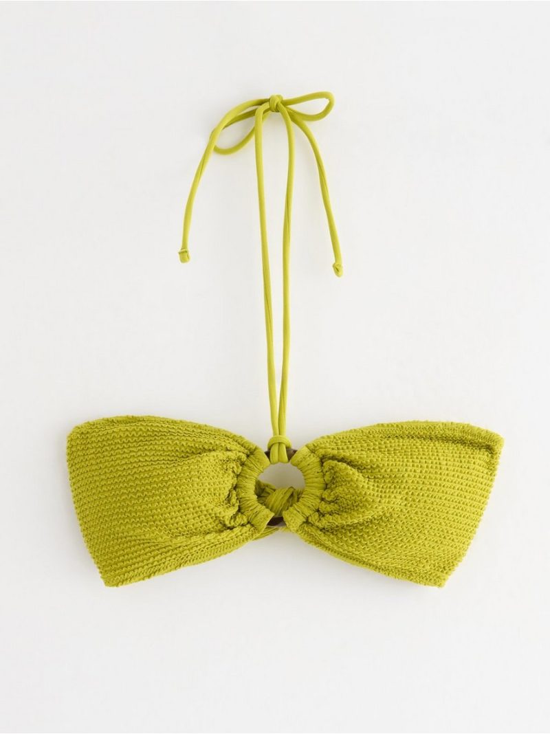 Crinkled bandeau bikini top - 3004698-8477