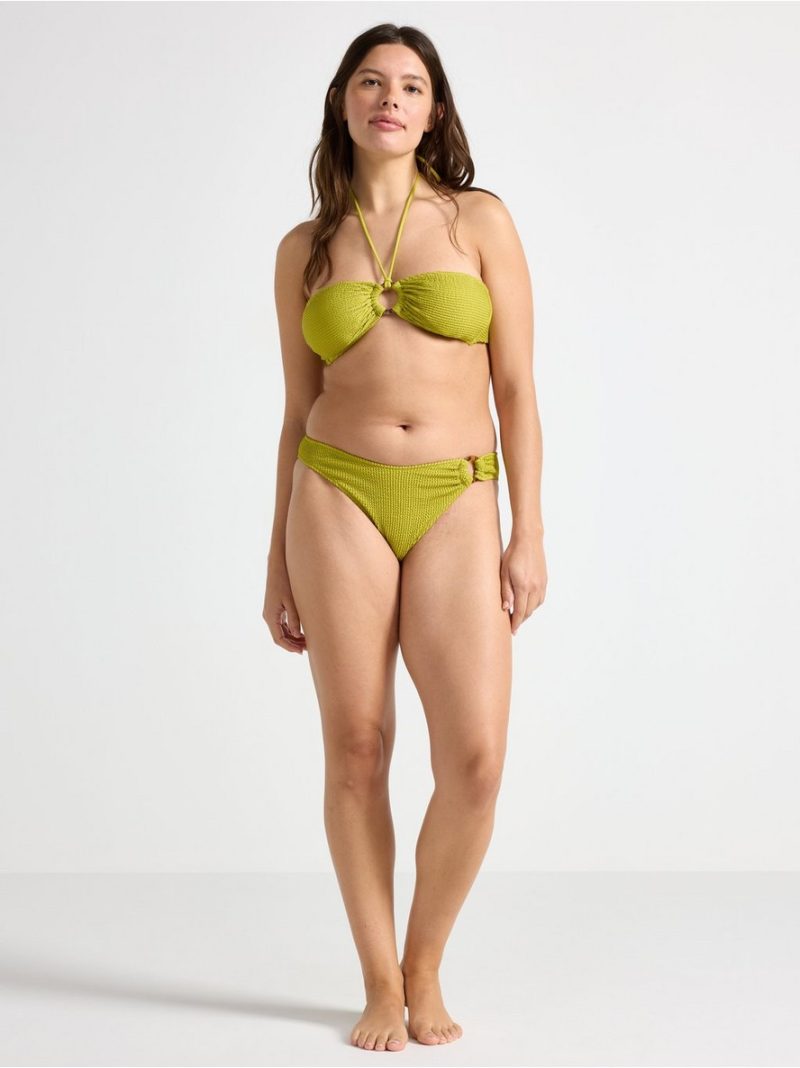 Crinkled bandeau bikini top - 3004698-8477
