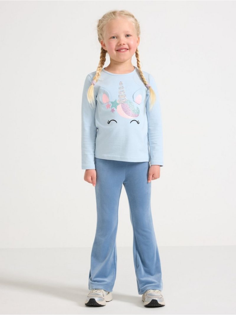 Flared leggings in velour - 3004735-8174