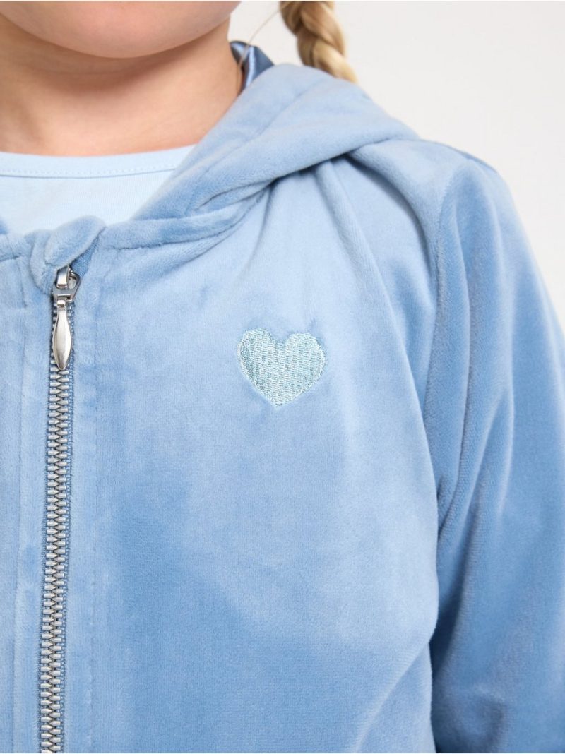 Hoodie in velour - 3004736-8174