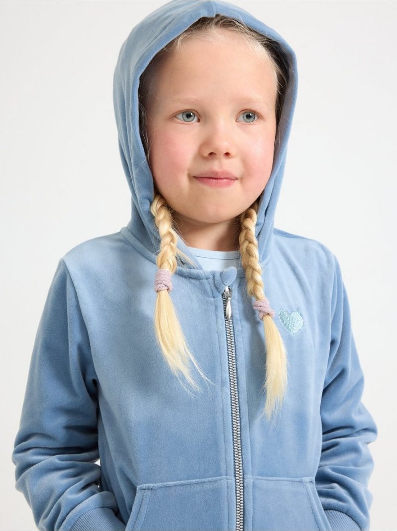 Hoodie in velour - 3004736-8174