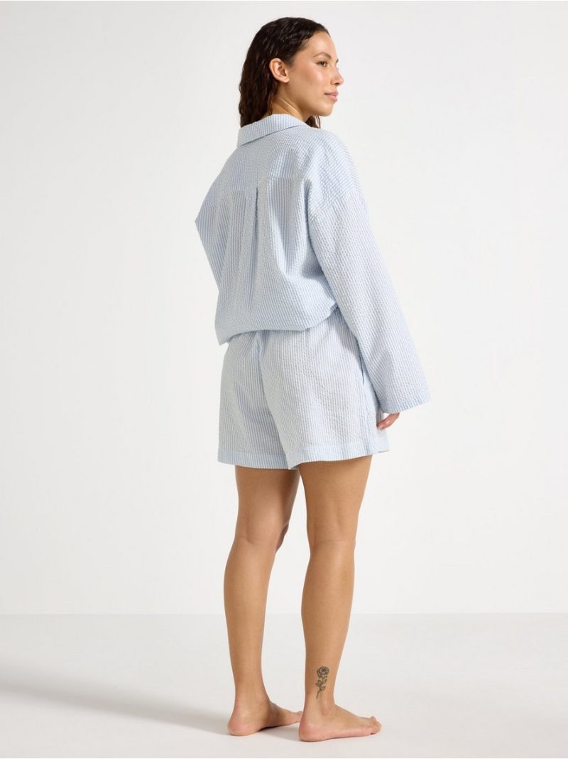 Pyjama shorts in seersucker - 3004950-7859