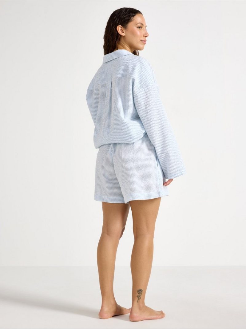 Pyjama shorts in seersucker - 3004950-7859