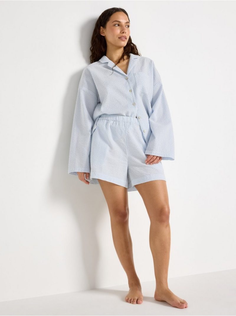 Pyjama shorts in seersucker - 3004950-7859