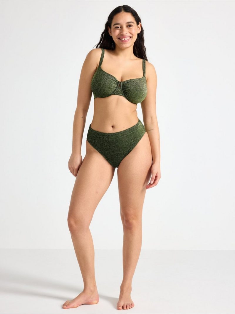 High-waisted bikini bottom with lurex - 3005253-8597