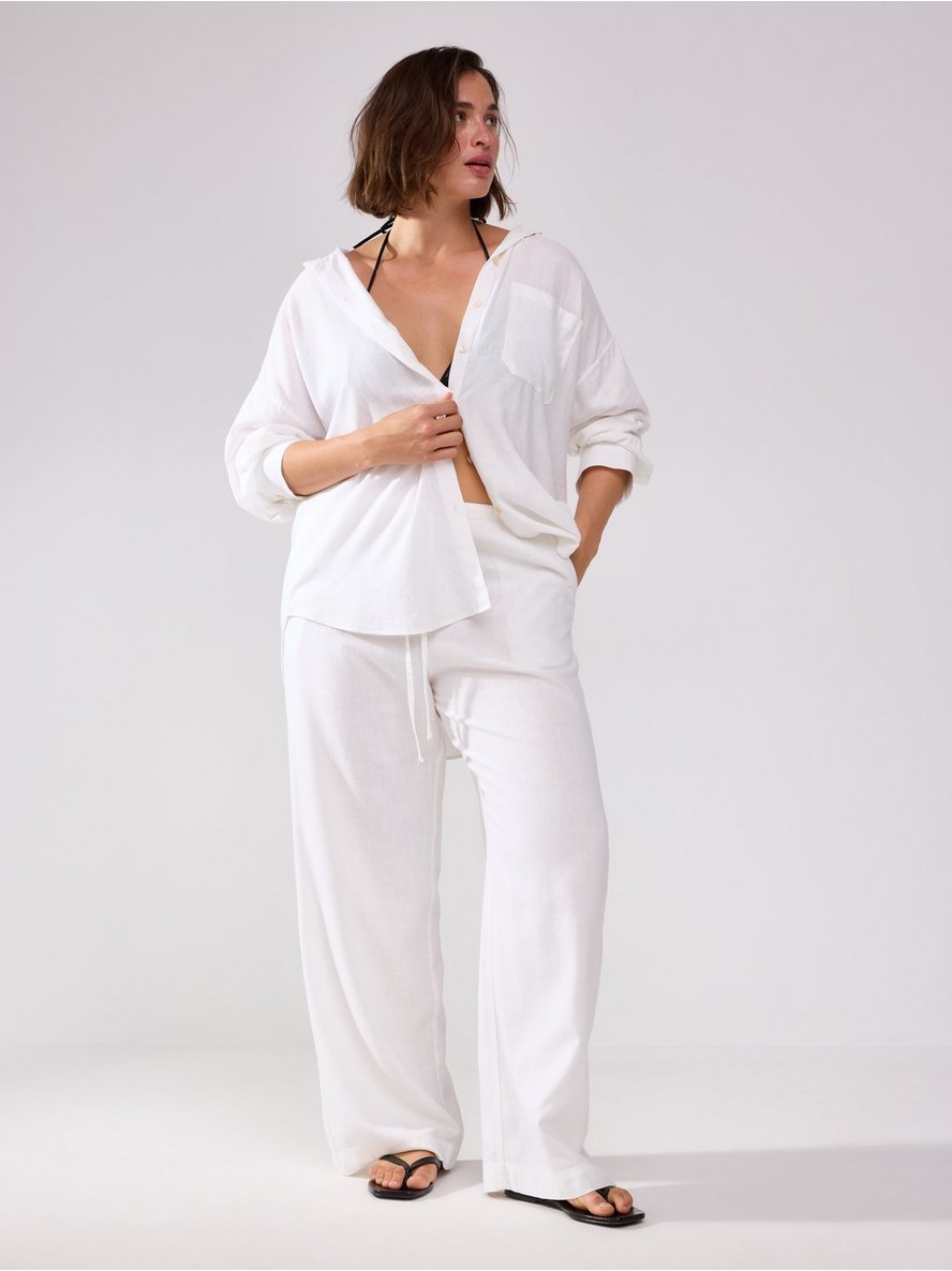 BELLA straight trousers in linen blend - 3005381-70