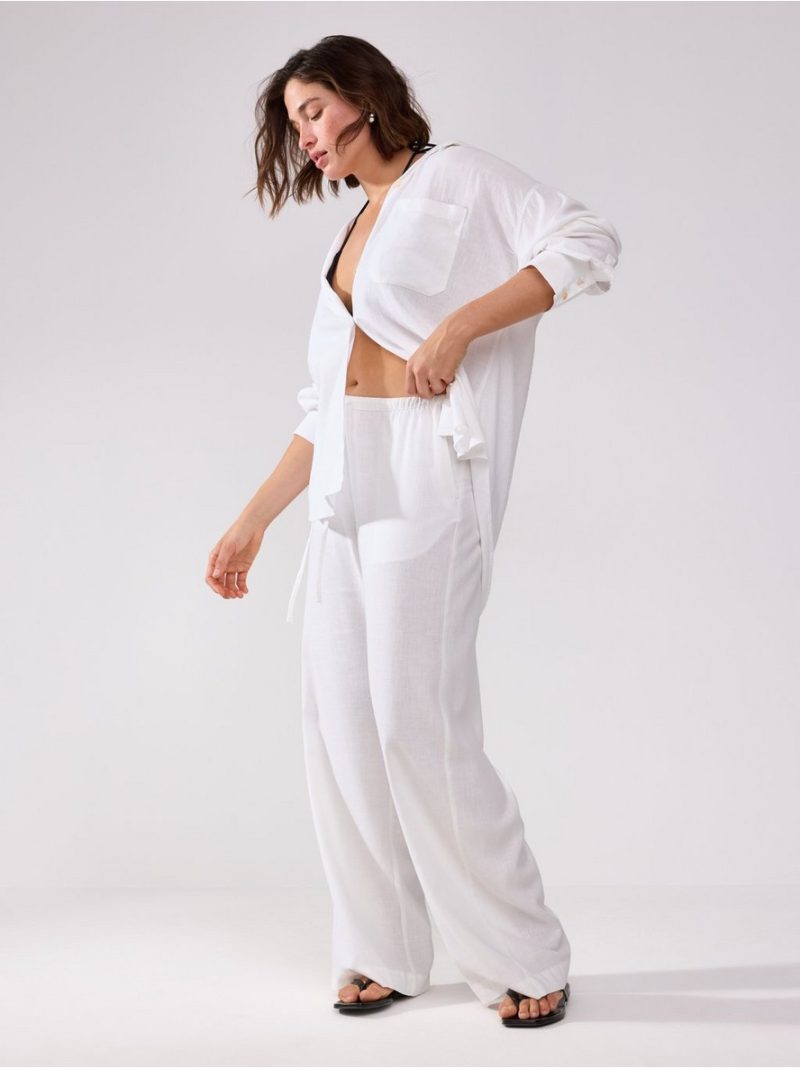 BELLA straight trousers in linen blend - 3005381-70