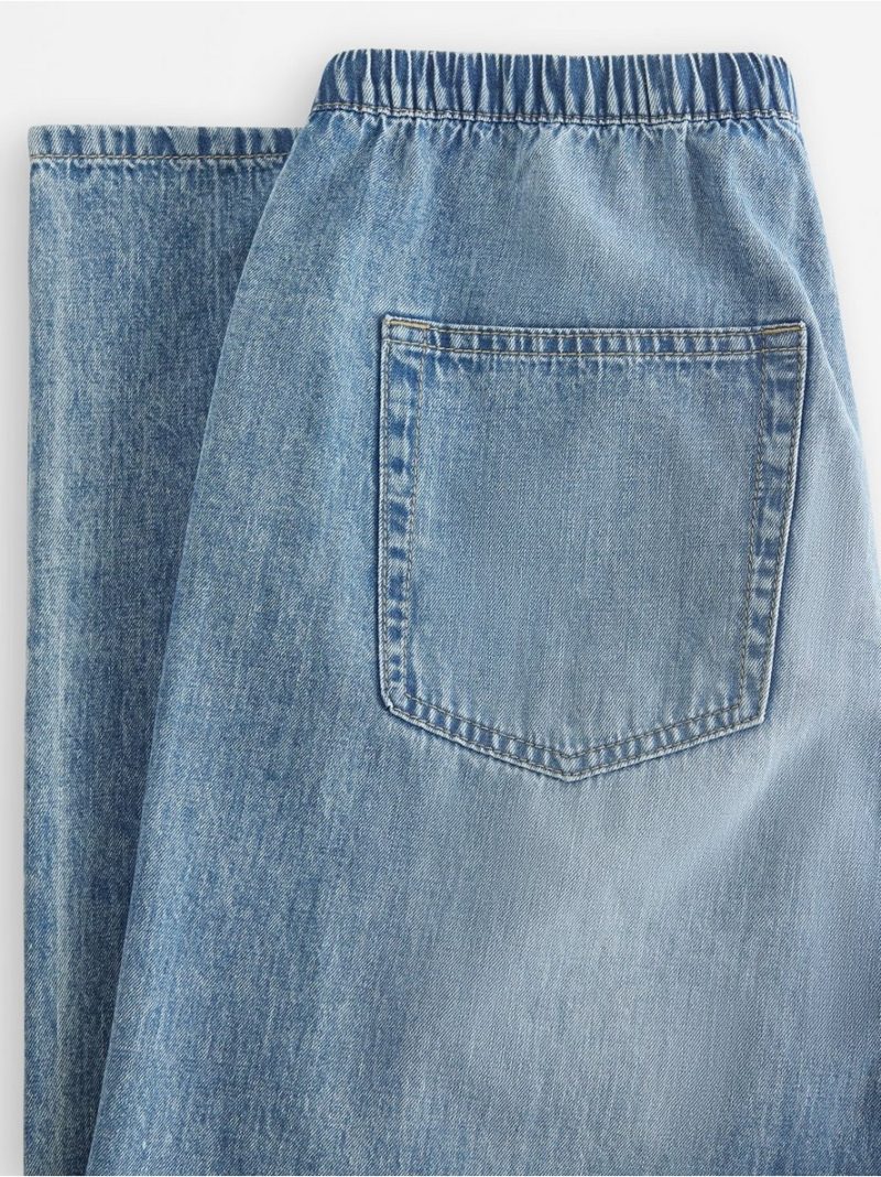 WIDE  denim trousers with elastic waist - 3006224-790